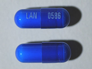 This is a Capsule imprinted with LAN on the front, 0586 on the back.