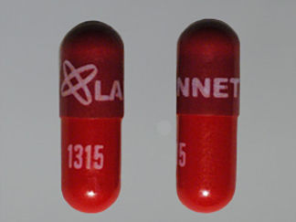 This is a Capsule imprinted with logo and LANNETT on the front, 1315 on the back.