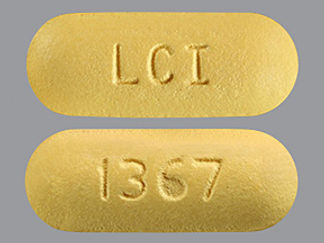 This is a Tablet imprinted with LCI on the front, 1367 on the back.