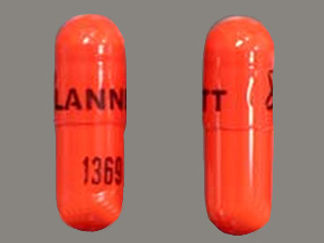 This is a Capsule imprinted with logo and LANNETT on the front, 1369 on the back.