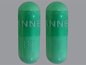 Clindamycin Hcl: This is a Capsule imprinted with LANNETT on the front, 1381 on the back.