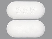Clarithromycin Er: Esto es un Tableta Er 24 Hr imprimido con S58 en la parte delantera, nada en la parte posterior, y es fabricado por None.