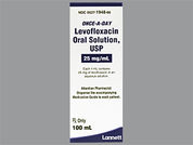 Levofloxacin: This is a Solution Oral imprinted with nothing on the front, nothing on the back.