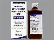 Levofloxacin: This is a Solution Oral imprinted with nothing on the front, nothing on the back.