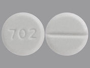 Dexamethasone: Esto es un Tableta Empaque De Dosis imprimido con 702 en la parte delantera, nada en la parte posterior, y es fabricado por None.