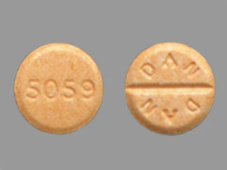 This is a Tablet Dose Pack imprinted with DAN  DAN on the front, 5059 on the back.