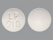 Diphenoxylate W/Atropine: This is a Tablet imprinted with LP  910 on the front, nothing on the back.