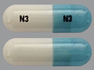 This is a Capsule imprinted with N3 on the front, N3 on the back.