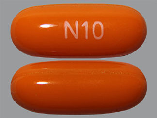 This is a Capsule imprinted with N10 on the front, nothing on the back.