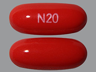 This is a Capsule imprinted with N20 on the front, nothing on the back.