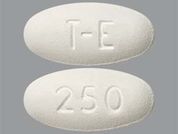 Xermelo: This is a Tablet imprinted with T-E on the front, 250 on the back.