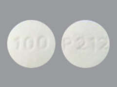 This is a white round Tablet imprinted with P212 on the front, 100 on the back, and is manufactured by STRIDES PHARMA.