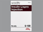 Insulin Lispro: This is a Vial imprinted with nothing on the front, nothing on the back.