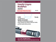 Insulin Lispro Kwikpen U-100: Esto es un Inyector De Insulina imprimido con nada en la parte delantera, nada en la parte posterior, y es fabricado por None.