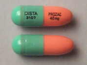 Prozac: This is a Capsule imprinted with DISTA  3107 on the front, PROZAC  40 mg on the back.