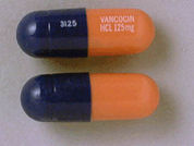 Vancomycin Hcl: This is a Capsule imprinted with 3125 on the front, VANCOCIN  HCL 125mg on the back.