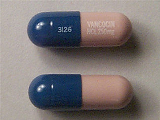 Esto es un Cápsula imprimido con 3126 en la parte delantera, VANCOCIN  HCL 250mg en la parte posterior, y es fabricado por None.