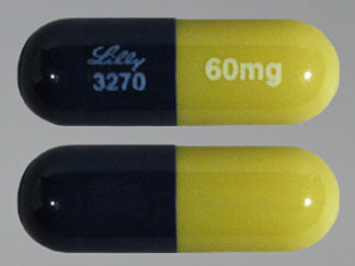 This is a Capsule Dr imprinted with Lilly  3270 on the front, 60mg on the back.