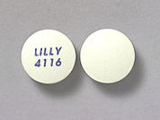 Zyprexa: This is a Tablet imprinted with LILLY  4116 on the front, nothing on the back.