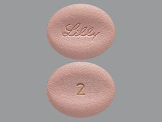 This is a Tablet imprinted with Lilly on the front, 2 on the back.