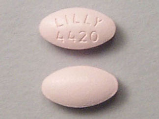 This is a Tablet imprinted with LILLY  4420 on the front, nothing on the back.