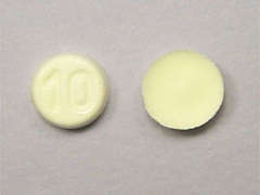 This is a yellow round Tablet Disintegrating imprinted with 10 on the front, nothing on the back, and is manufactured by H2-CHEPLAPHARM.