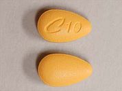 Cialis: This is a Tablet imprinted with C 10 on the front, nothing on the back.