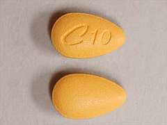 Esto es un Tableta amarillo almond imprimido con C 10 en la parte delantera, nada en la parte posterior, y es fabricado por ELI LILLY & CO..