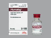 Humalog: This is a Vial imprinted with nothing on the front, nothing on the back.