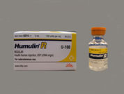 Humulin R: This is a Vial imprinted with nothing on the front, nothing on the back.