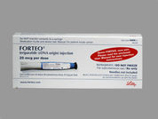 Forteo: This is a Pen Injector imprinted with nothing on the front, nothing on the back.