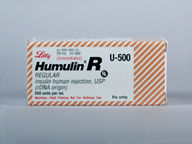Humulin R U-500 500/Ml (package of 20.0 ml(s)) Vial