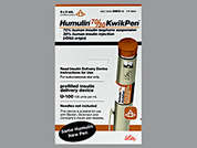 Humulin 70/30 Kwikpen: This is a Insulin Pen imprinted with nothing on the front, nothing on the back, and is manufactured by ELI LILLY & CO..