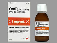 Onfi 120.0 final dose form(s) of 2.5 Mg/Ml Suspension Oral