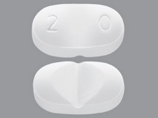 This is a Tablet imprinted with 2 0 on the front, nothing on the back.