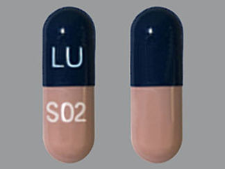 This is a Capsule imprinted with LU on the front, S02 on the back.