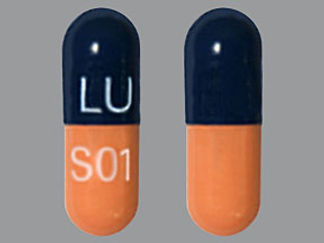 This is a Capsule imprinted with LU on the front, S01 on the back.