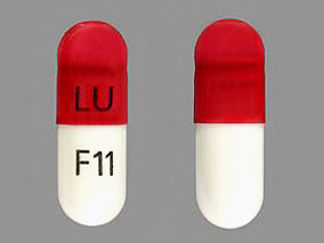 This is a Capsule imprinted with LU on the front, F11 on the back.
