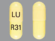 Mefenamic Acid: This is a Capsule imprinted with LU on the front, R31 on the back.