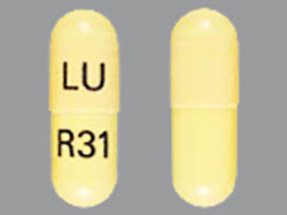 This is a Capsule imprinted with LU on the front, R31 on the back.