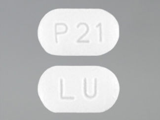 This is a Tablet imprinted with LU on the front, P21 on the back.