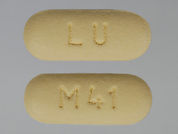 Losartan-Hydrochlorothiazide: This is a Tablet imprinted with LU on the front, M41 on the back.