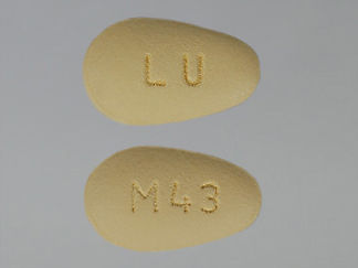 This is a Tablet imprinted with LU on the front, M43 on the back.