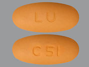 Abacavir-Lamivudine: Esto es un Tableta imprimido con LU en la parte delantera, C51 en la parte posterior, y es fabricado por None.