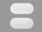 Cefuroxime Axetil: Esto es un Tableta imprimido con LUPIN en la parte delantera, 302 en la parte posterior, y es fabricado por None.