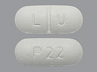 This is a Tablet imprinted with L U on the front, P22 on the back.