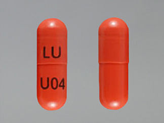 This is a Capsule imprinted with LU on the front, U04 on the back.