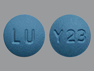 This is a Tablet imprinted with LU on the front, Y23 on the back.