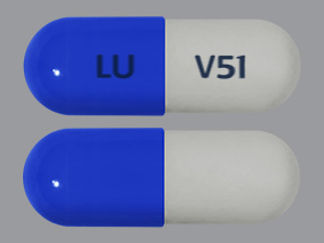 This is a Capsule imprinted with LU on the front, V51 on the back.
