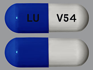 This is a Capsule imprinted with LU on the front, V54 on the back.